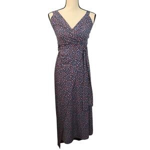 41 Hawthorn NEW Women's Blue Faux Wrap Hellena Maxi Dress Sz XS Stretch